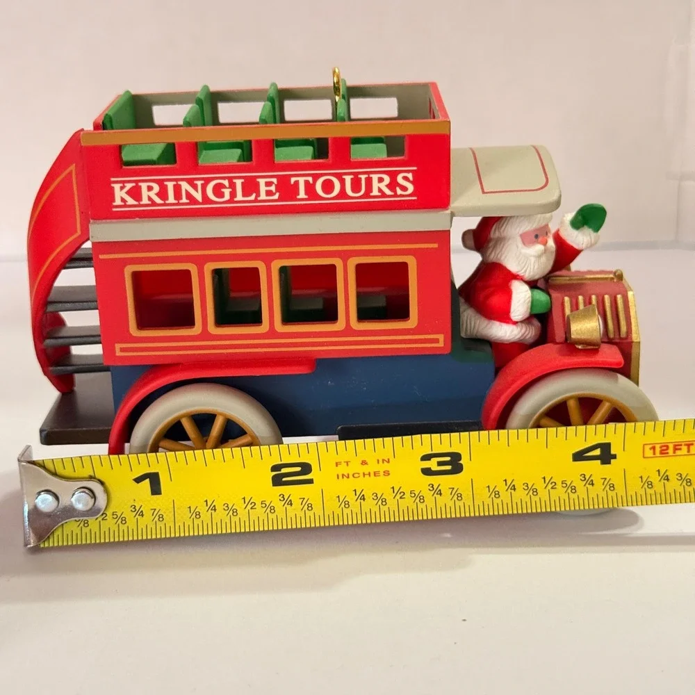 Vintage Hallmark Keepsake Here Comes Santa Ornament Lot 1987 1991 1992 Bus Car